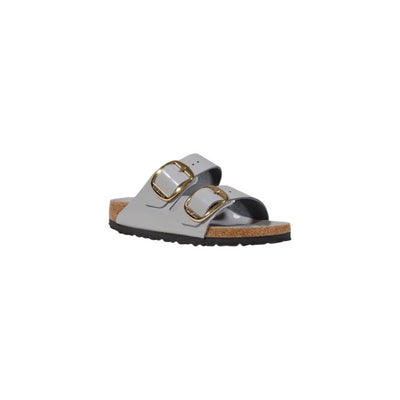 Gray Leather Slippers