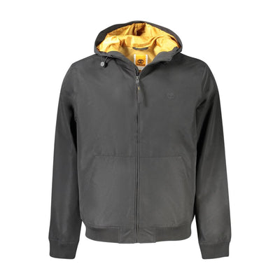 Black Polyester Men Jacket