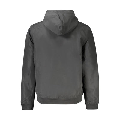 Black Polyester Men Jacket