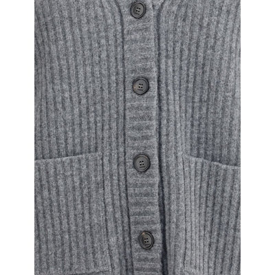 Ribbed Knit Wool Cardigan