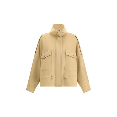 Double Wool-blend fabric Caban with high collar