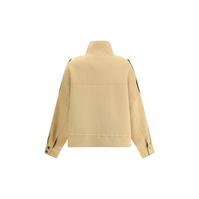 Double Wool-blend fabric Caban with high collar