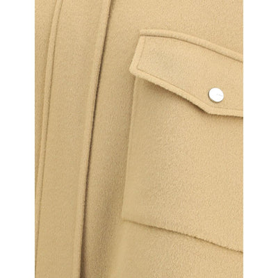 Double Wool-blend fabric Caban with high collar