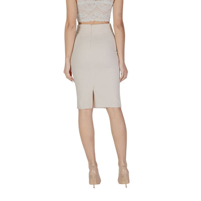 Beige Polyester Skirt