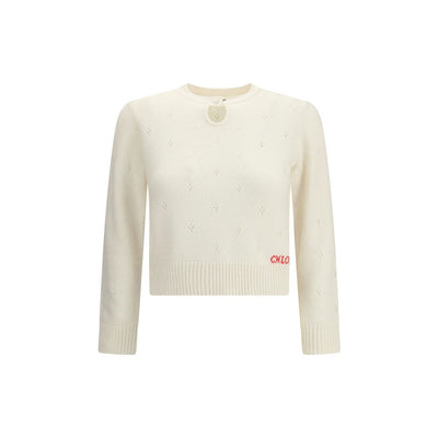Jumper with a buttoned keyhole neck