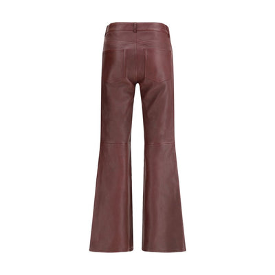 Flared lambskin leather trousers